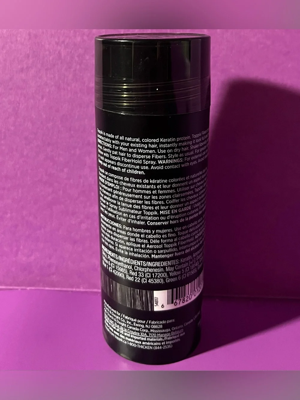 TOPPIK - Black Hair Building Fibers - Instant Hair Thickening - UNISEX